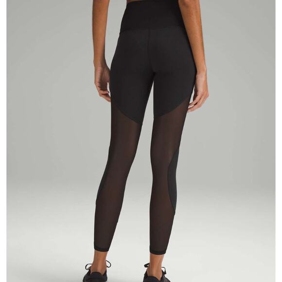 Lululemon Wunder Train Mesh Panel High Rise Tight 25" Legging Black 2 - Picture 1 of 8